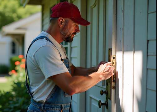 Makelaar repareert oud deurslot